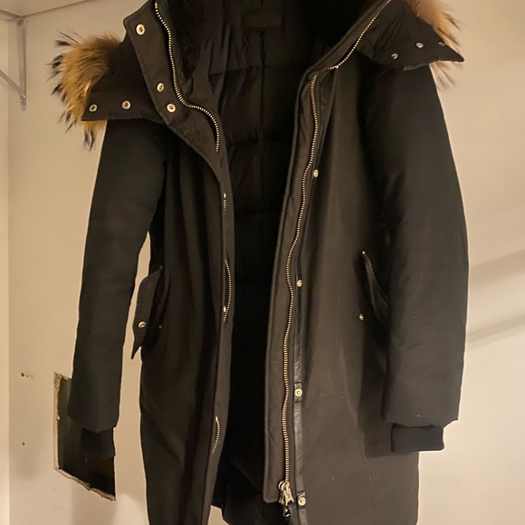 Black Mackage Jacket with detachable fur hood - Picture 3 of 4